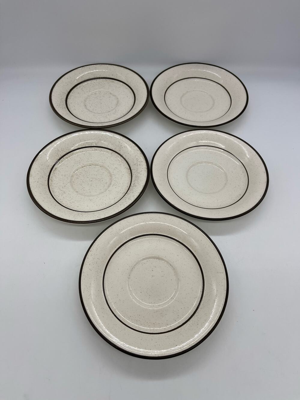 Arklow Honey Stone Set of 5 Saucers Made in Ireland 6"
